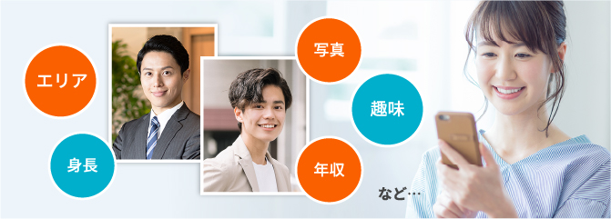 エリア、身長、写真、趣味、年収など・・・